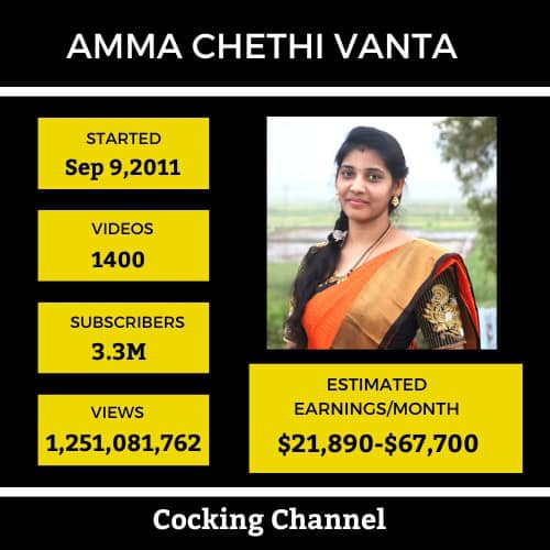 Amma Chethi Vanta- Top 10 Youtubers Income In Hyderabad-8