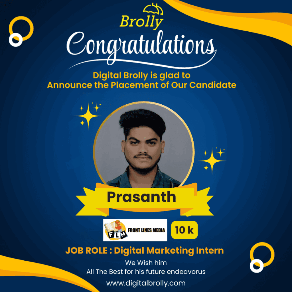 AI powered Digital marketing Course Student Placement - Prasanth