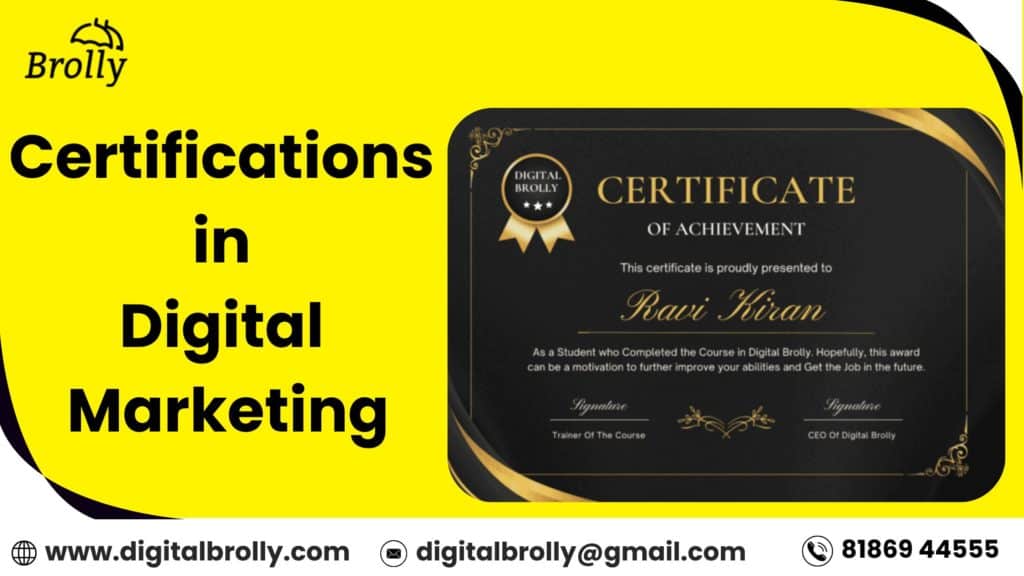 Certifications in Digital Marketing