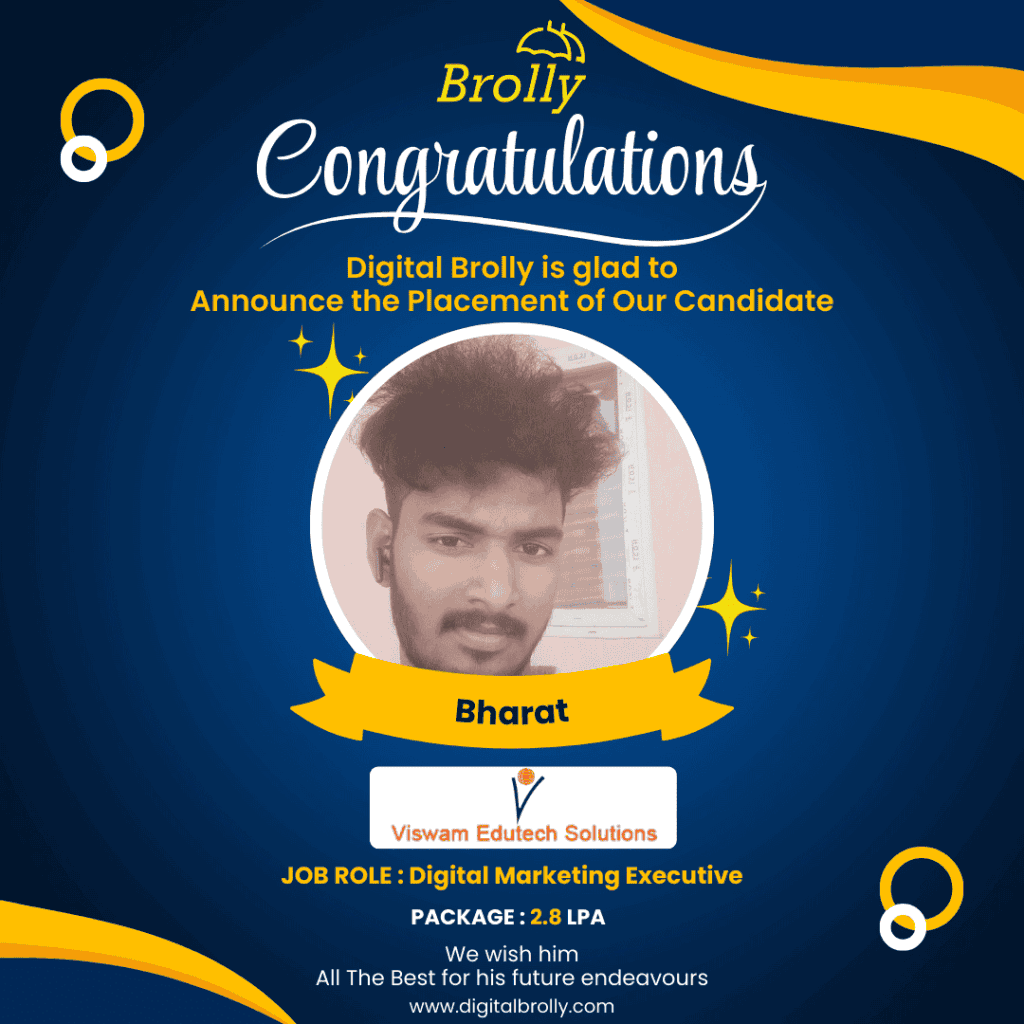 Digital-Marketing-Course Student - Placements-Bharat - Digital Brolly