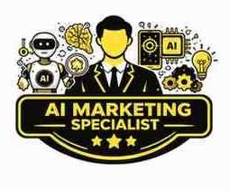 AI Marketing Specialist illustration with artificial intelligence tools, automation icons, and digital marketing analytics. (2)