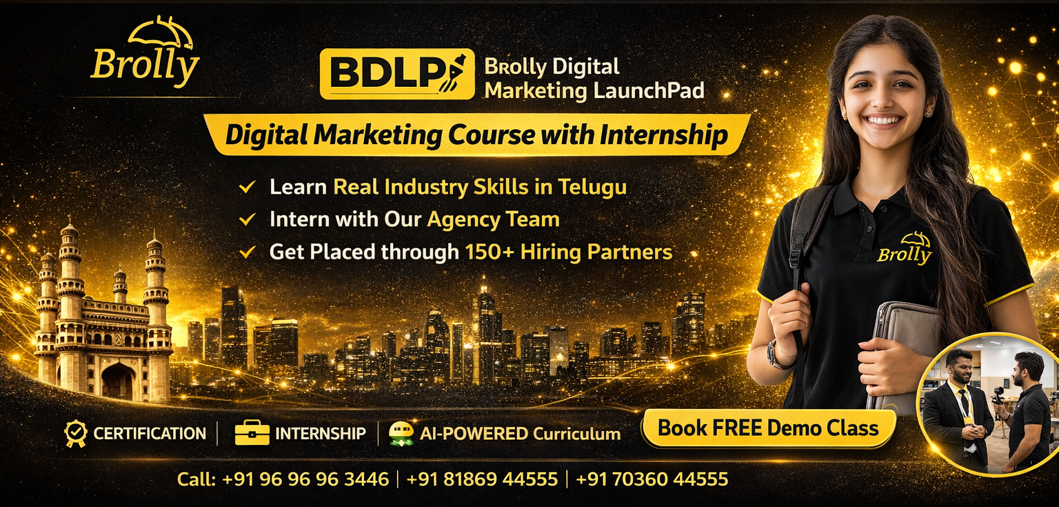 Digital Marketing Course with Internship - BDLP - Brolly Digital Marketing Launch Pad