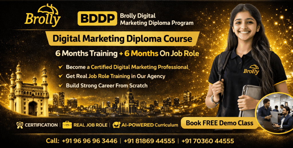Digital Marketing Diploma Course with 6 months on job role