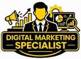 Digital Marketing Specialist icon representing a professional after completing Digital Marketing Course at Digital Brolly Hyderabad.