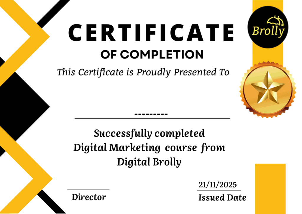 Digital Marketing course in Hyderabad - Digital marketing certificate offered by Digital Brolly