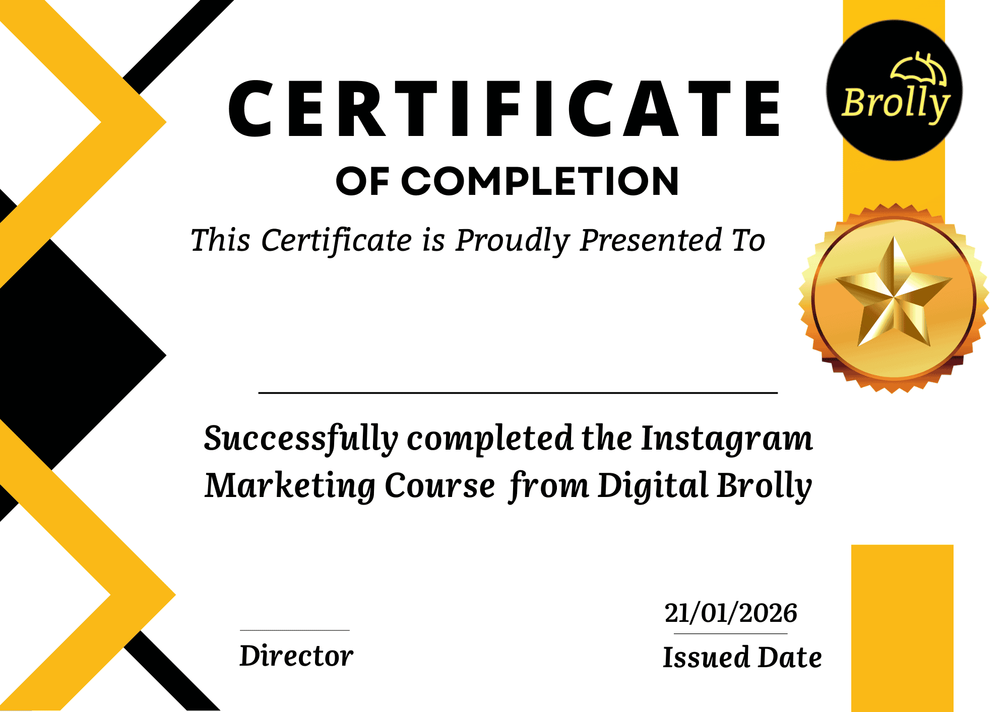 Instagram Marketing Course Certification