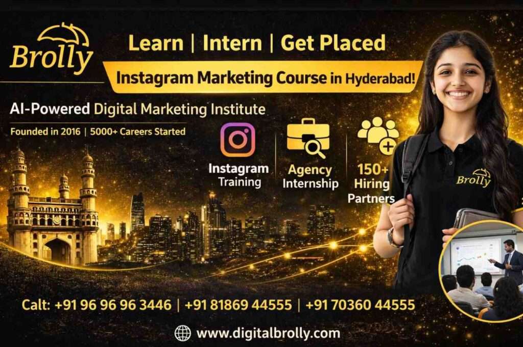 Instagram marketing course in Hyderabad at Digital Brolly