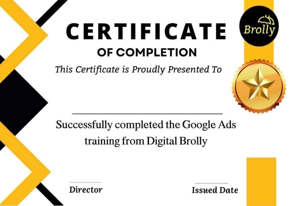 Successfully completed the Google Ads training from Digital Brolly