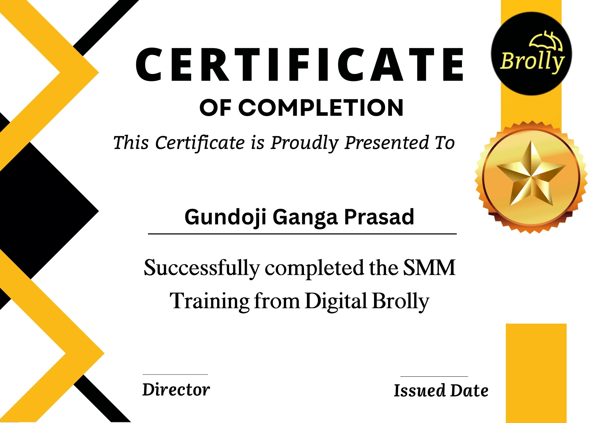 Successfully completed the SMM Training from Digital Brolly