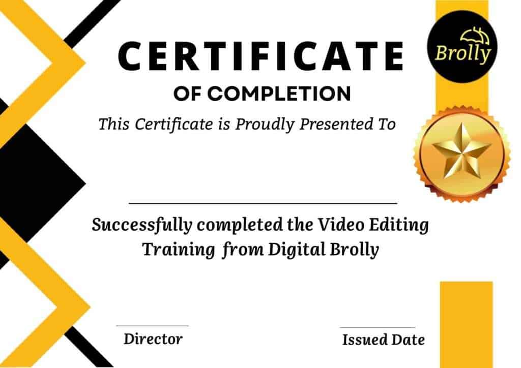 Video Editing Course in Hyderabad certification form digital brolly