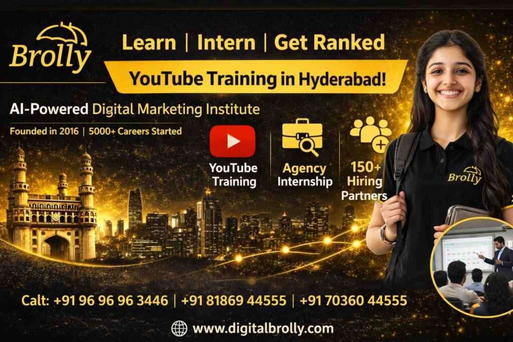 YouTube training in Hyderabad at Digital Brolly
