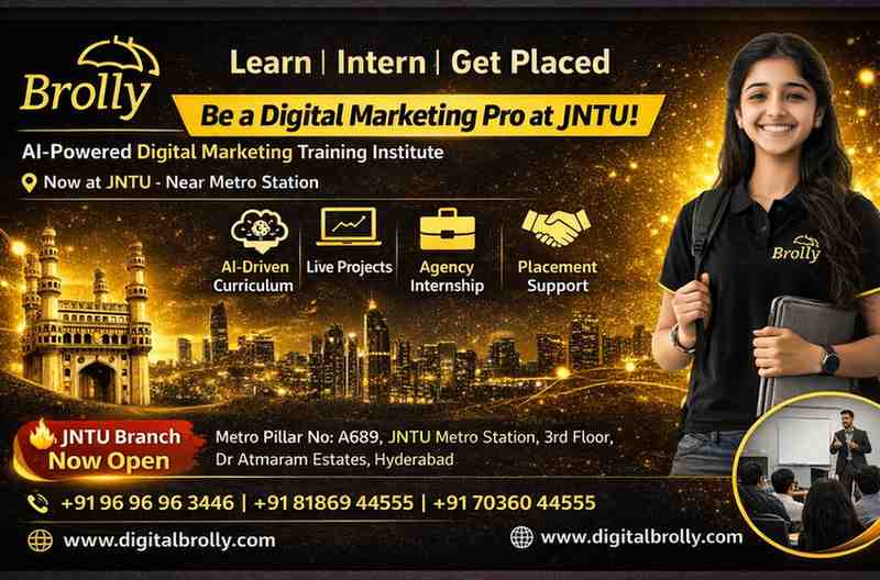 Brolly digital marketing course at JNTU - Digital Brolly JNTU Branch