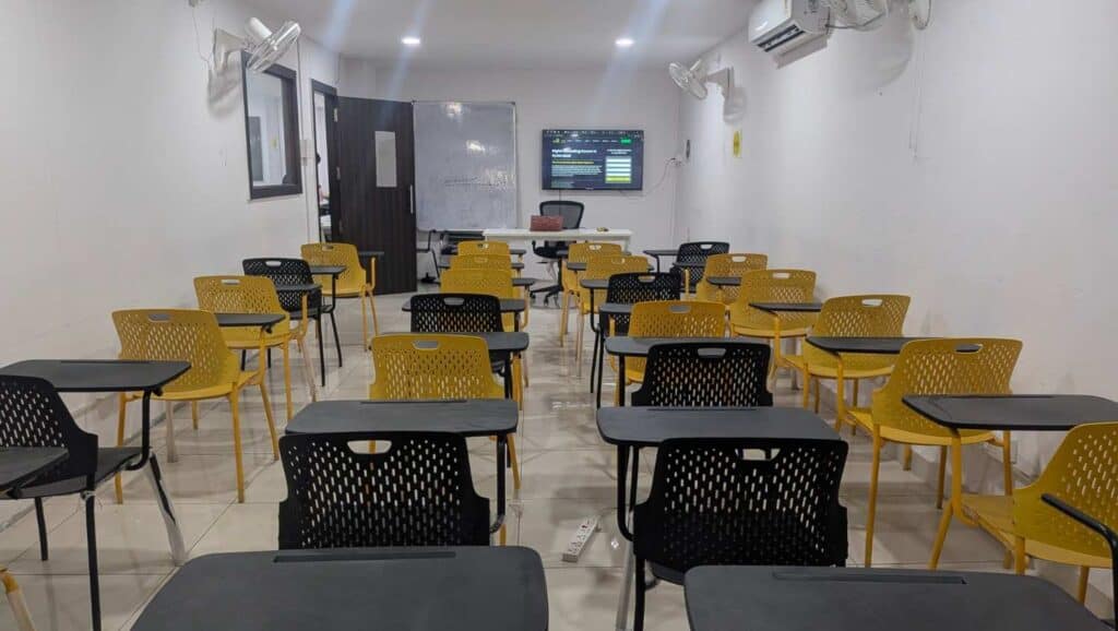 Digital brolly photos of classroom seating arrangement for digital skills training