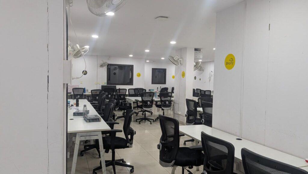 Digital brolly photos showing organized classroom setup for student learning