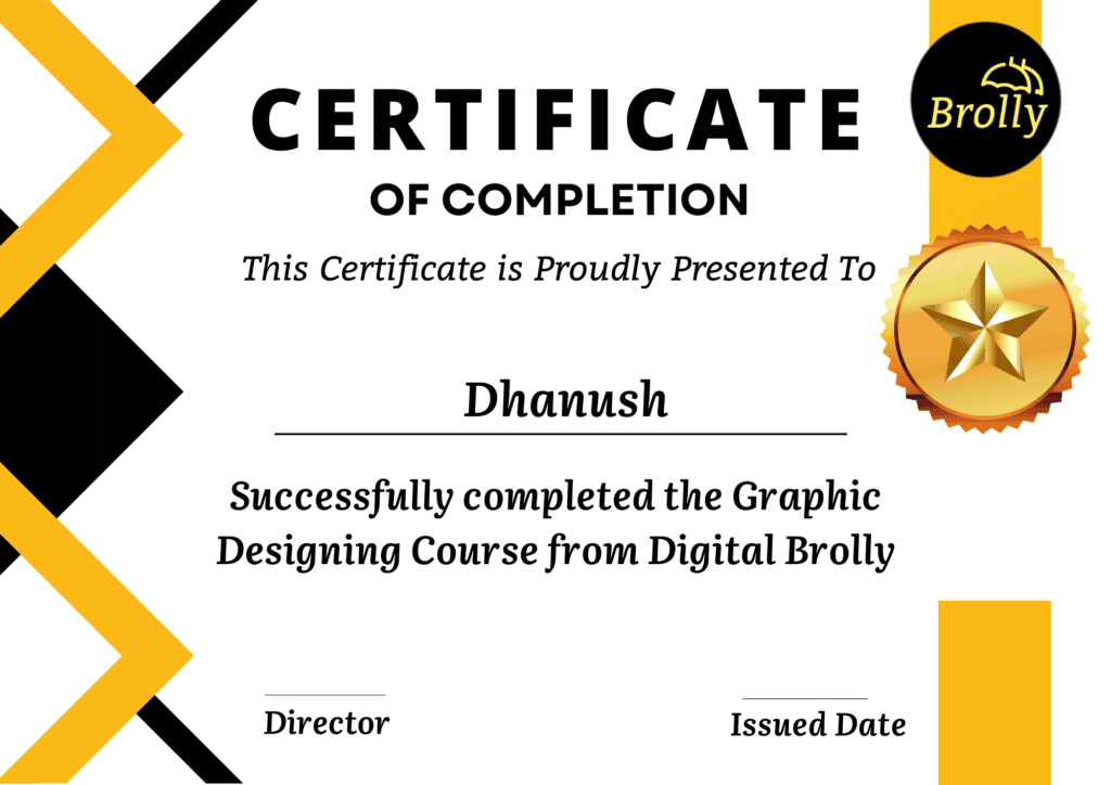 Successfully completed the Graphic Designing Course from Digital Brolly